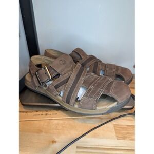 Merrell Espresso Leather Strappy Mens Sandals Size 11 Walk Sport Comfort D2